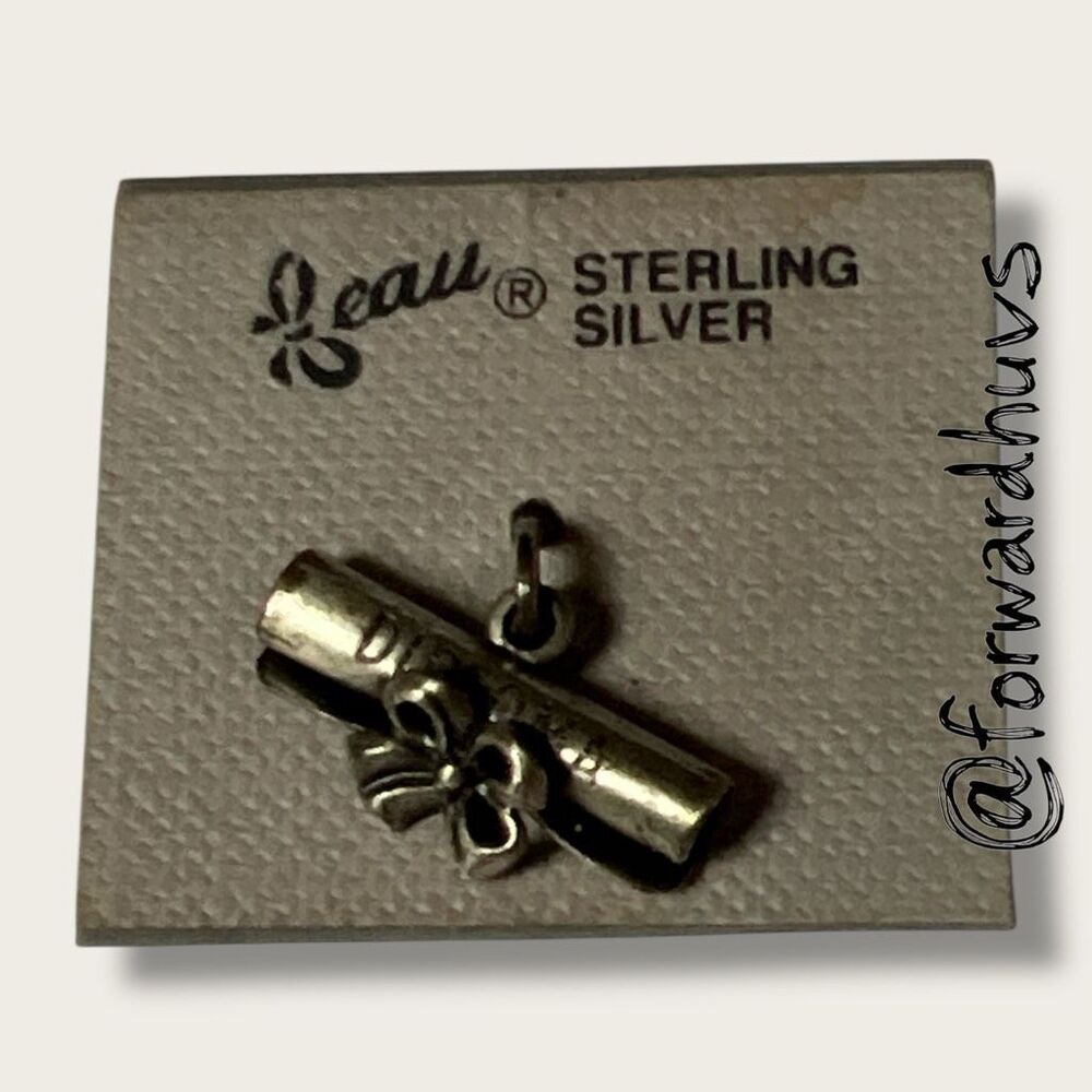 NOS Beau Sterling Silver Charm – Diploma – Original Cardboard